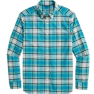 Vineyard Vines On the Go‎ Performance Brr Blue Green Plaid Shirt M